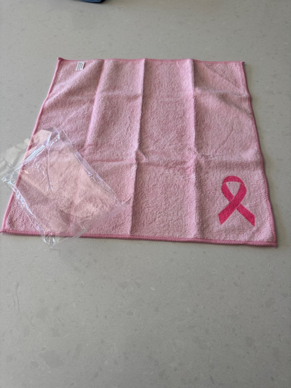 Pink Microfiber Kitchen Cloth with Ribbon Accent